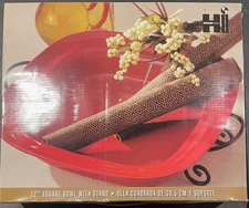 Housewares International 12" SQUARE BOWL WITH STAND NIB