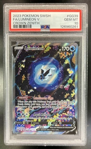 2023 Pokemon SWSH Crown Zenith Lumineon V Galarian Gallery #GG39/GG70 PSA 10