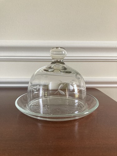 Vintage Princess House Heritage Butter Dish Crystal Round Dome Covered - Picture 2 of 5