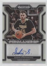 2022-23 Prizm Draft Picks College Penmanship Silver Sasha Stefanovic Auto 8i3