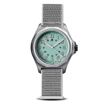 RZE URBANIST Medaillon Titan Solar Hellblau Saphir Stoff Herrenuhr