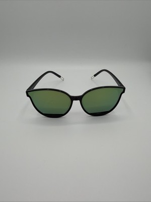 Damen Sonnenbrille Fassung Schwarz Glas Spiegeleffekt Neu S20