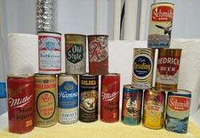 Beer can lot. Vintage Flat Top, and pull tab (Hamms,Schmidt,Rainier, and others)