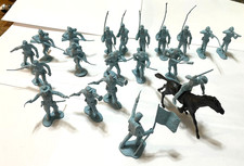 Lot Of 20 Tim-Mee type Classic 60's-70's Style Light Blu Plastic Civil War Men
