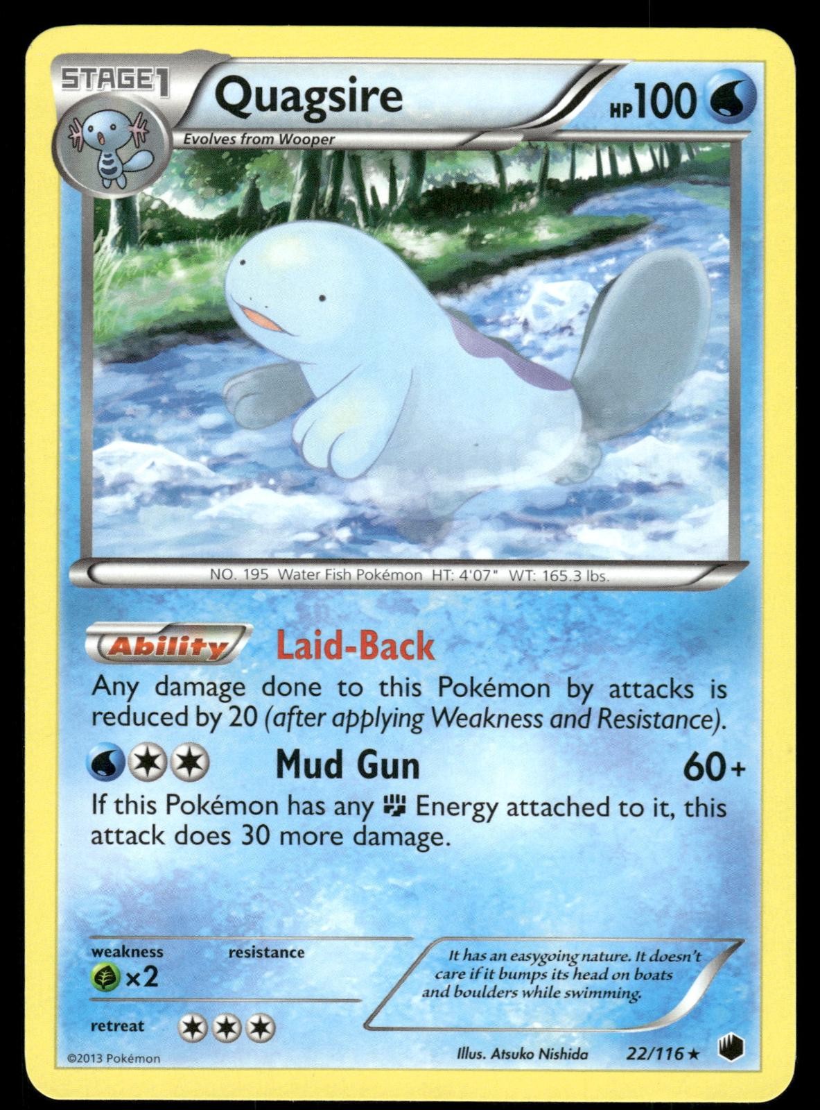 Quagsire 22/116 Rare Plasma Freeze Pokemon Lightly Played