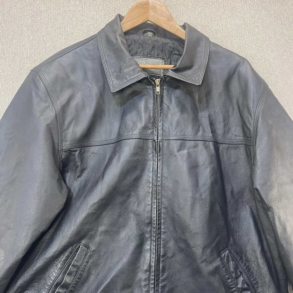 Beyond California Cuero Genuino Negro Motociclista Chaqueta Abrigo Mujer XL Forrado con Edredón Foto 3 de 4