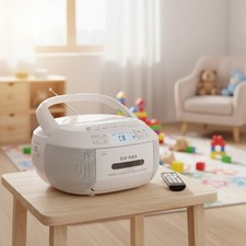 CD Cassette Boombox Bluetooth AM/FM Radio Stereo CD USB Tape Recorder