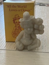 Mosser Art Glass 1981 Balloon Clown "Flip" Fawn Cream Opalescent w/Box