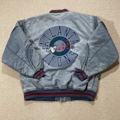 Vintage Atlanta Lions NFL Jacke Herren Large Grau First Class Sportswear Deutsch