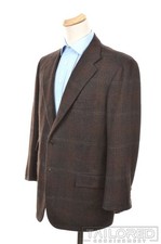 KITON Woven Plaid Check 100 CASHMERE Tweed Blazer Sport Coat Jacket - 42 R