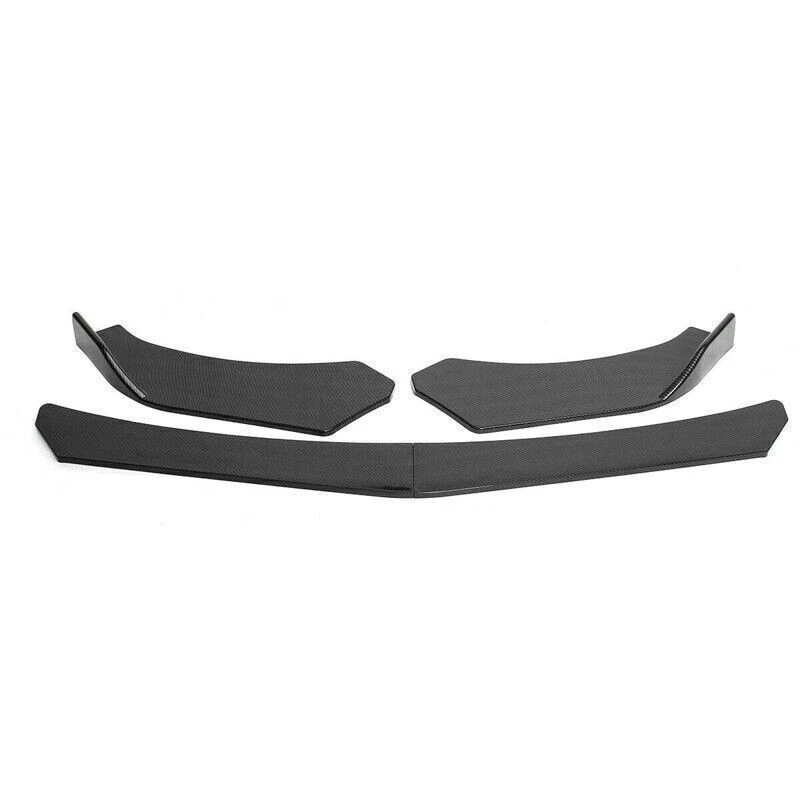 Carbon Fiber Look Front Bumper Lip Spoiler Body Kit + 86.6" Side Skirt For Dodge - Imagem 4 de 4