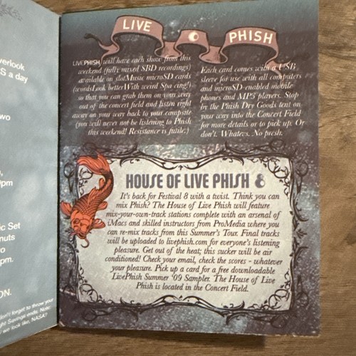 Phish Indio Polo Club Festival 8 2009 Guida Campo Mappa Brochure California - Foto 6 di 6