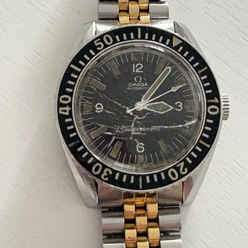 Vintage OMEGA Seamaster 300 Diver Watch 165.024 Black Dial 1960's Works AS IS