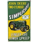 VINTAGE JOHN DEERE TRACTOR PORCELAIN SIGN SERVICE GAS OIL DEALERSHIP FARM