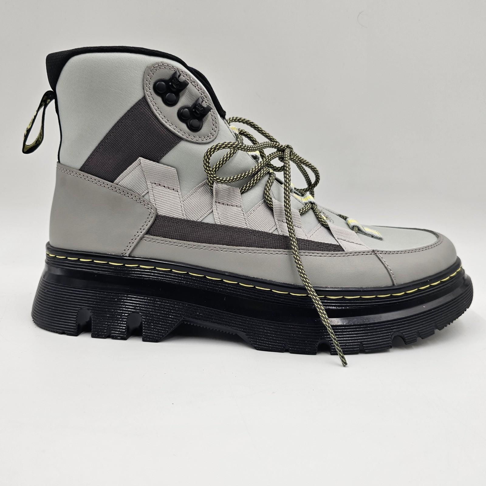 Dr. Martens Boury Utility Boots Grey Ajax Leather Extra Tough 50/50 Mens 11