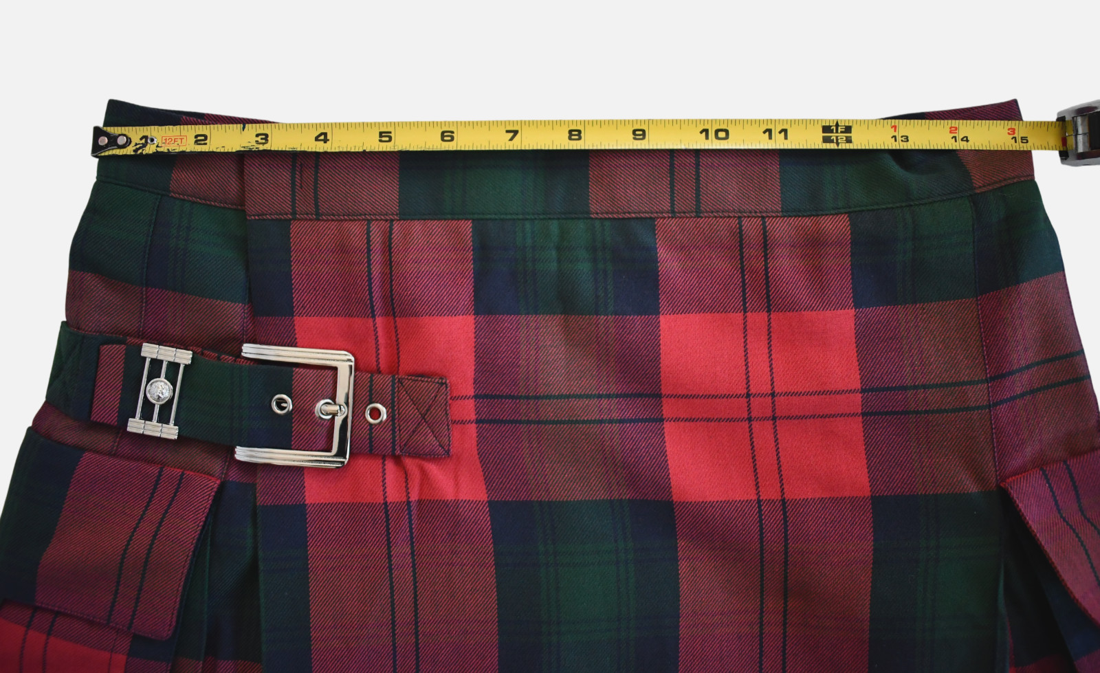 NEW VERSUS VERSACE Plaid Cotton Flannel KILT Style Men's SKIRT IT-44 W-30" image 6