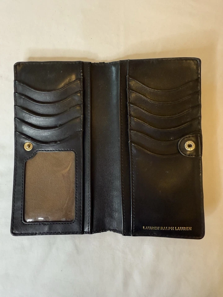 Lauren Ralph Lauren Vintage Check Book Style Black Wallet - Image 4 of 4