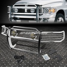 Chrome Brush Grill Guardround Smoke Fog Light For 94-02 Dodge Ram Pickup Truck Chrome Brush Grill Guardround Smoke Fog Light For 94-02 Dodge Ram Pickup Truck