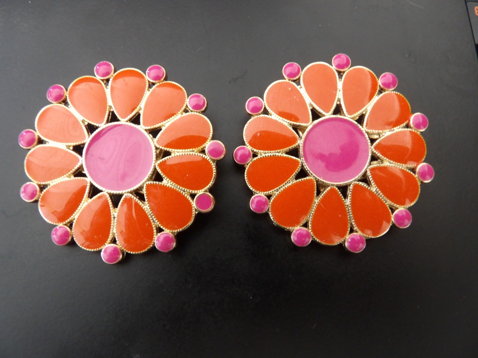 Lindsay Phillips Interchangeable Shoe Snaps: Orange & Purple