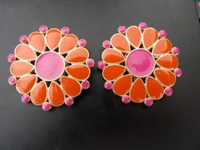 Lindsay Phillips Interchangeable Shoe Snaps: Orange & Purple