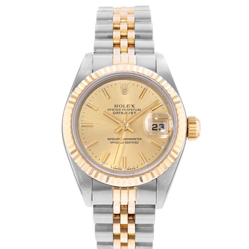 Rolex Datejust 26 69173 Champagne Steel 18k Yellow Gold Ladies Watch Papers 1988