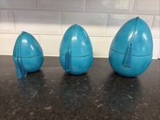 Hand made moroccan artisan Pottery Display Egg Shaped pots - Teal 