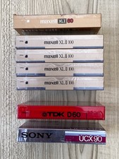 NEW Blank Audio Cassette Tapes lot of 7 Maxell XL II 100, 60, SONY UCX 90
