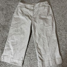 Woolrich Pantalone Donna 12 Pietra Beige Cropped Capri Cotone Elasticizzato Chino