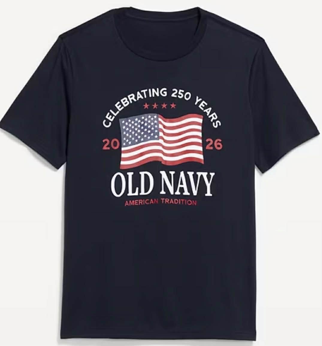 OLD NAVY US Flag 2026 RED, NAVY, etc 250th Anniversary T-SHIRT  Sizes up to 4XL