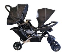 Graco Stadium Duo Tandem Pushchair Double Buggy Stroller Twin Pram Black/Grey