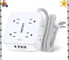 Surge Protector Power Strip 5Ft Cord 8 Outlets 4 USB 2 USB C Charging Ports Plug