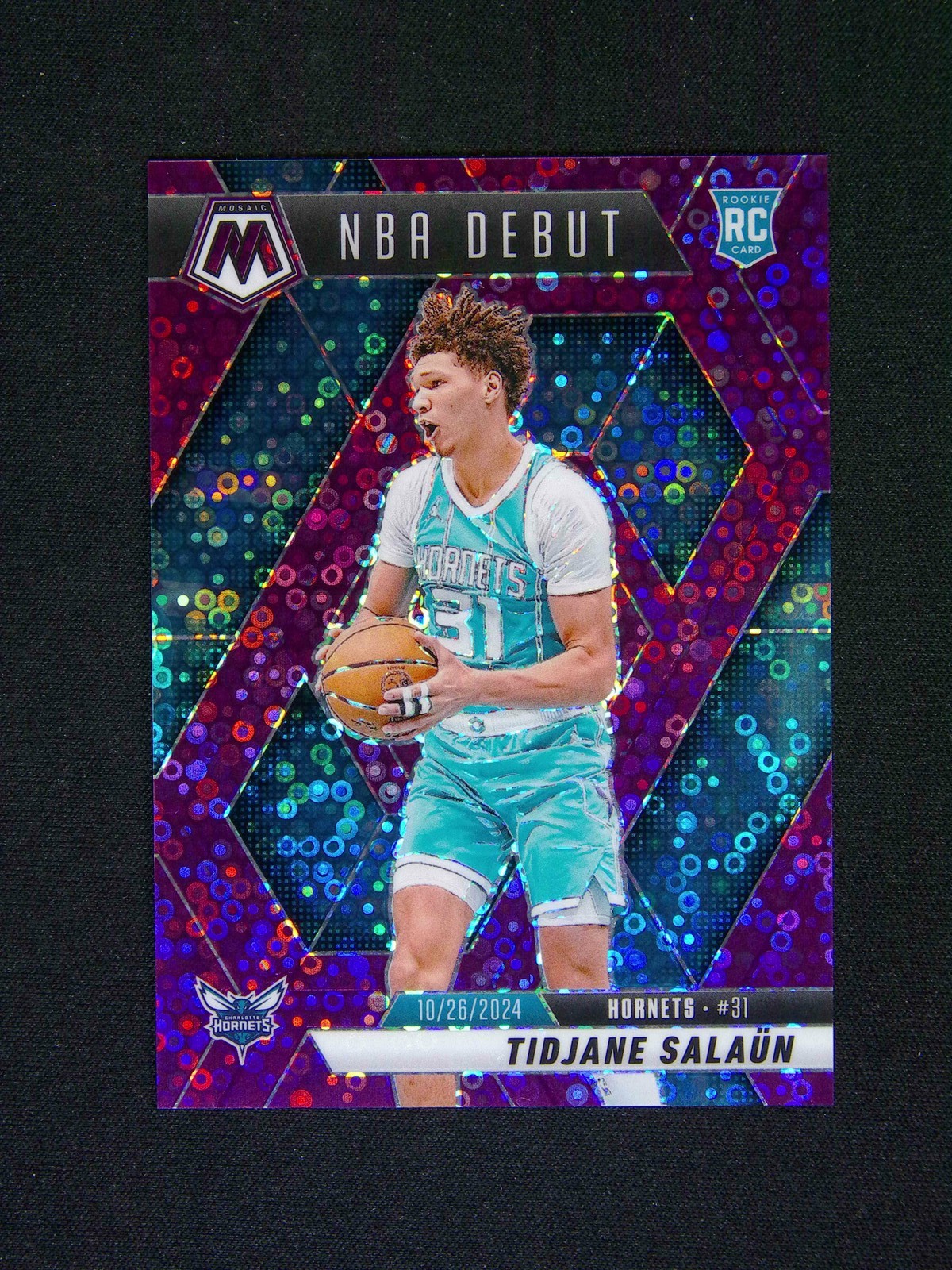 2024-25 Panini Mosaic Tidjane Salaun #268 RC Rookie Debut Fast Break Purple /50