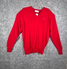 Vintage Izod NWT Men's Long Sleeve V neck Sweater Red Size L