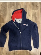 New England Patriots Youth Boys Hoodie Sweatshirt Large Blue Nike Zip Up NFL