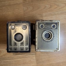 VTG Box Camera Lot Brownie Junior Six-20 /Ansco Shur Shot Shutter Works Untested