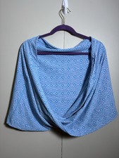 Ivivva Lululemon Shawl Scarf OS Blue Pink Geometric Wrap Cotton Blend Athleisure