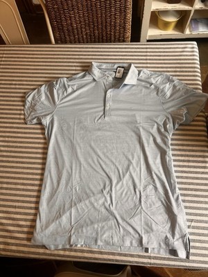 johnnie-O Men's  Blue Check Performance Polo Shirt with Logo
