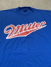 Vintage T Shirt Miller Beer Single Stitch Size Large Navy 90 s