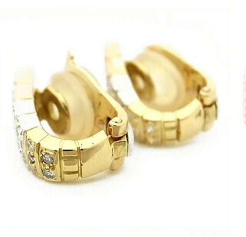 Vintage Van Cleef & Arpels 18k Tri Color Gold 1.36ct Diamond Huggie Earrings - Picture 5 of 7
