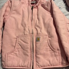 Vintage Carhartt Jacket Kids Size 4T Pink Hooded Full Zip Workwear
