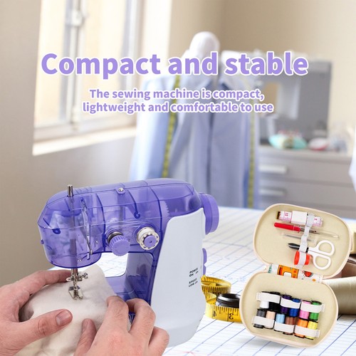 Mini 717 Electric Sewing Machine Full Automatic Sewing Machine with 26pcs Sewing - Foto 4 di 19
