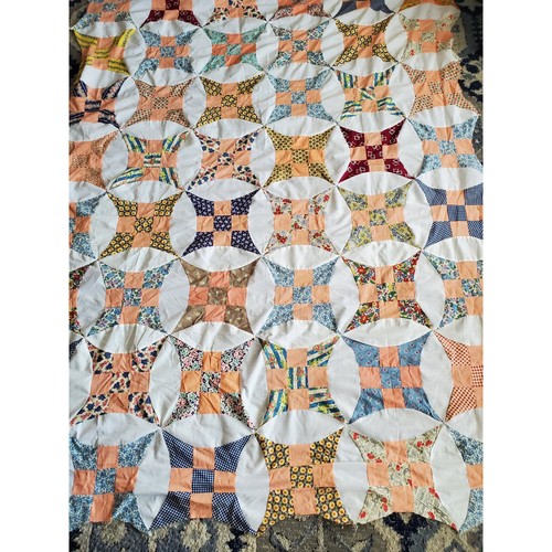 Vintage Handcrafted Handmade Glorified Nine Patch Patchwork Quilt Top Sewing