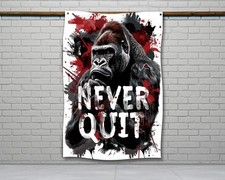 Motivational Gym Flag - Never Quit Weightlifting Decor