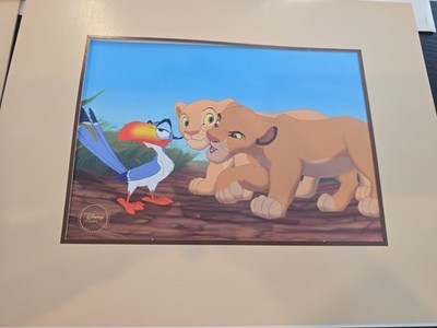 The Lion King 1994 Commemorative Lithograph Set of 2 NEW Simba Scar Nala Zazu 