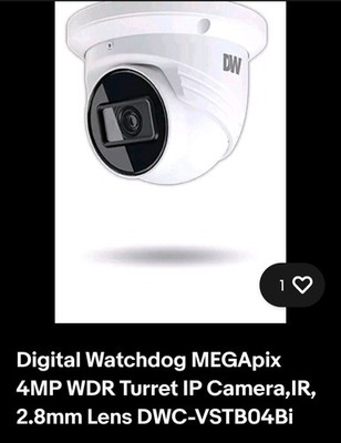 Digital Watchdog 4MP Mega Pix Turret IP Camera with fixed lens.