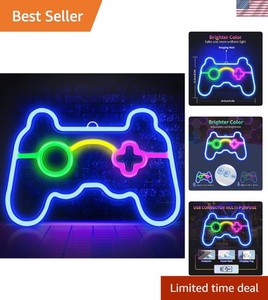 Gamepad Shape LED Neon Sign - Vibrant Gamer Room Decor for Teens, 27cm x 23cm