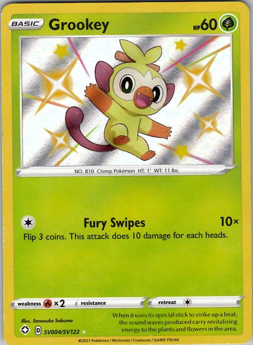 Grookey Shining Fates: Shiny Vault SV004/SV122 NM