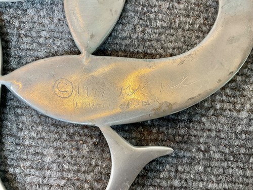 Vintage Fine Pewter NAUTICAL TRIVET Marine Cabin Decor MCM old find gift KT - Picture 6 of 9