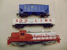 H.O. Scale 2 Lifelike Train Cars & One Santa Fe Diesel Dummy Engine from 1970's — photo 2
