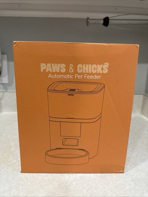 Paws & Chicks Automatic Pet Feeder 4L   Black   NEW   Damaged Box